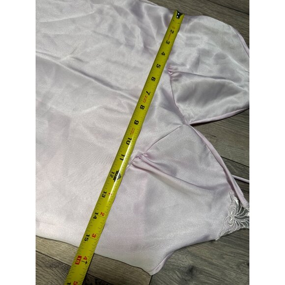 Vintage Cira Lilac Satin-Feel Nightgown With Embroidered Detail & Spaghetti Stra - Picture 4 of 10